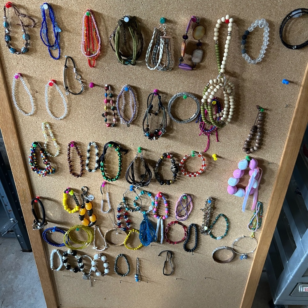 Bracelet bonanza, many bracelets all different types.